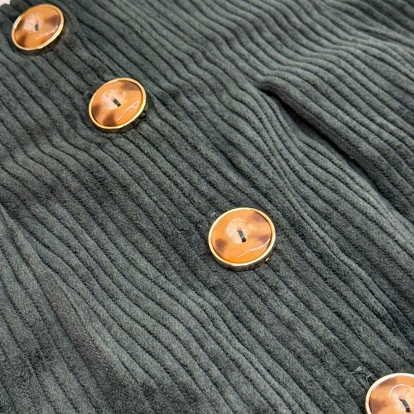 {ASOS} NWT! Dark Hunter Green Corduroy Tortoise Shell Button-Front Skirt - Picture 13 of 16